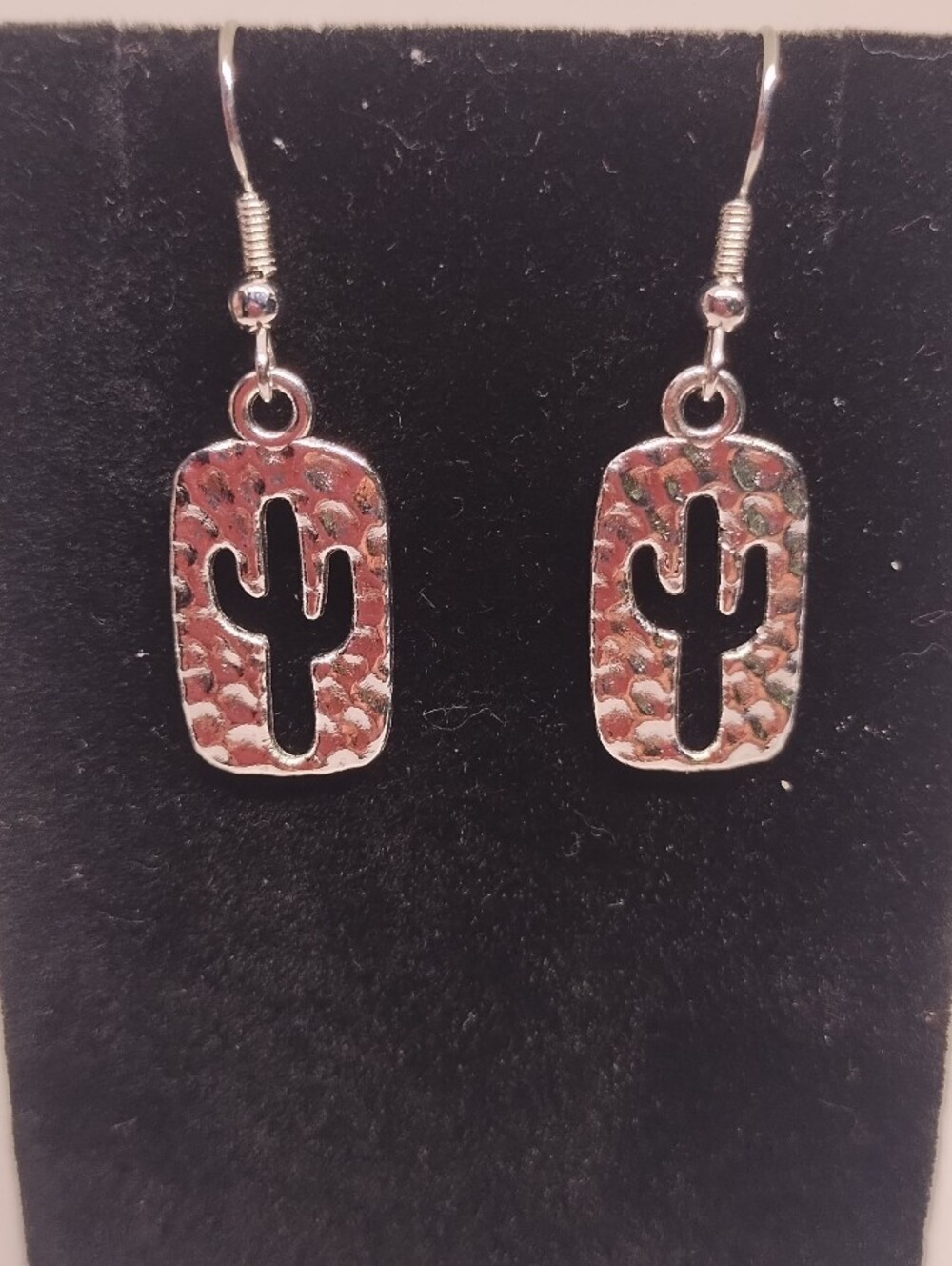 Cactus Cutout Silver-Tone Dangle Earrings Women's New Jewelry G23